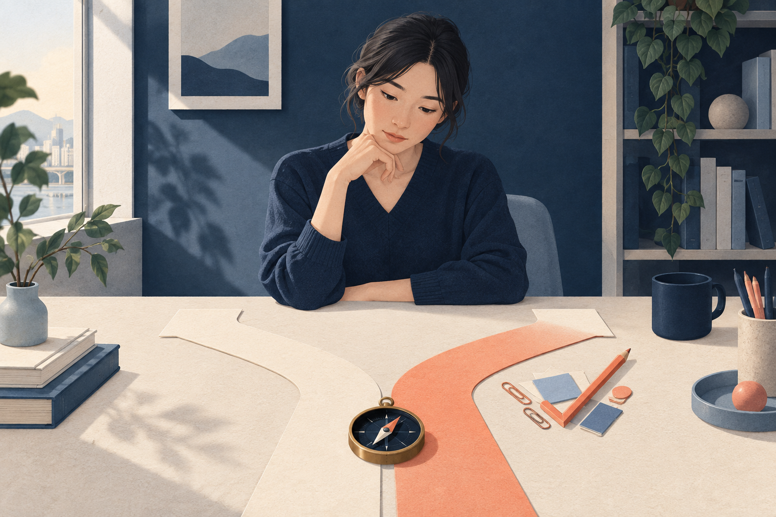 여러 선택지 앞에서 판단 기준을 세우는 모습