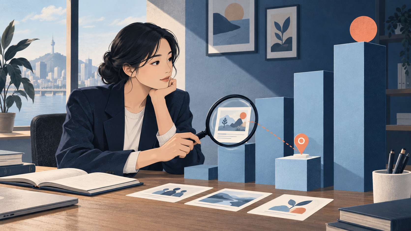 숫자 뒤의 맥락을 살피는 성취 경험 일러스트
